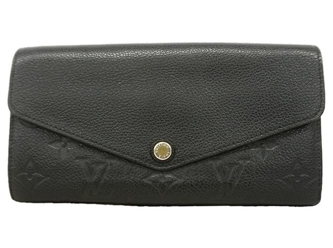 Louis Vuitton Monogram Empreinte Portefeuille Sarah Long Wallet Black