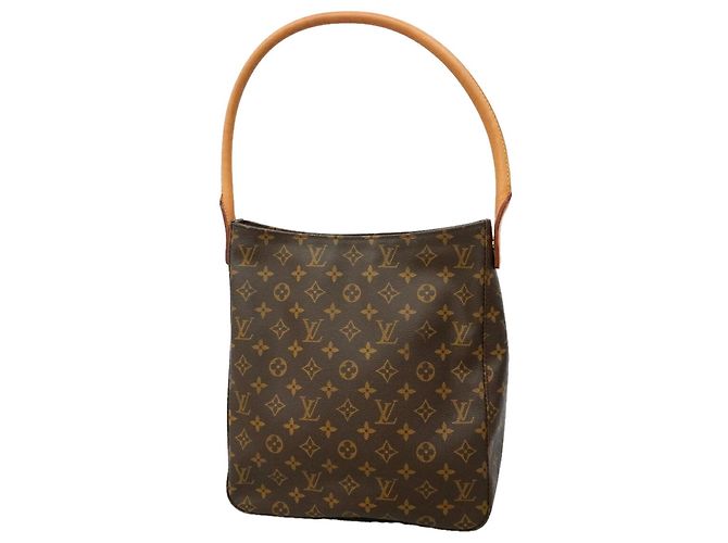 Sac à épaule Louis Vuitton Monogram Looping GM Marron