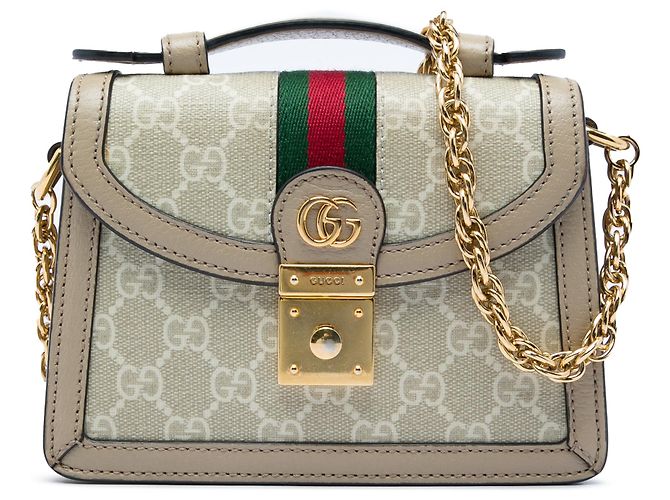 Bolso Gucci Beige Small GG Supreme Web Ophidia Top Handle
