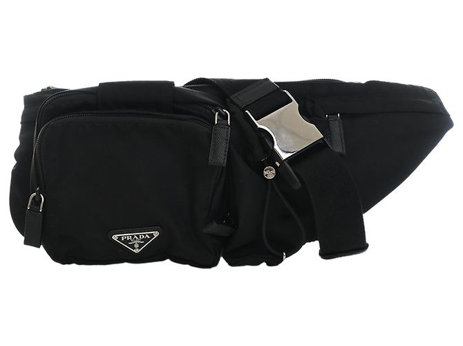 Prada Black Tessuto Multi Pocket Belt Bag
