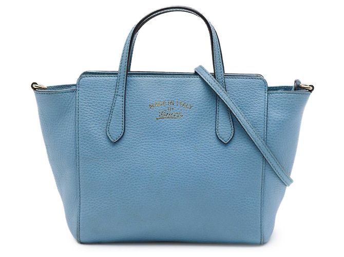 Borsa Swing Mini in pelle blu Gucci Blu chiaro