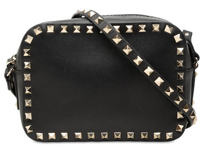 Borsa Camera Rockstud in pelle nera Valentino Nero