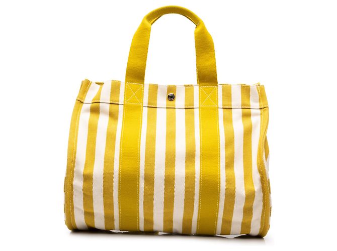 Hermès Yellow Toile Cannes MM Mustard