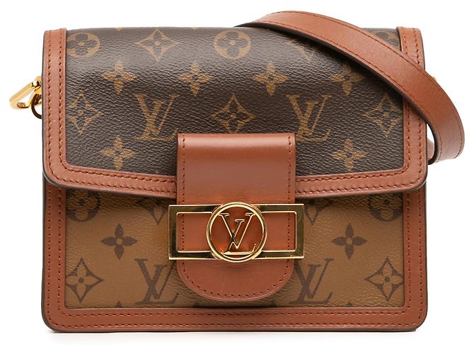 Louis Vuitton Brown Monogram Reverse Mini Dauphine Marrone