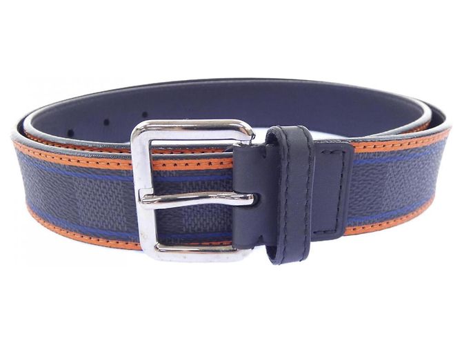 Louis Vuitton Damier Ace Gürtel M9770 Schwarz Orange