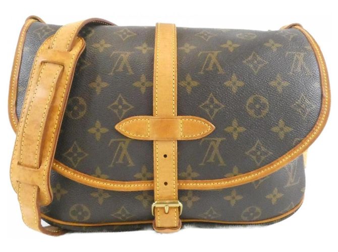 Bolsa de Ombro Louis Vuitton Monogram Saumur Marrom