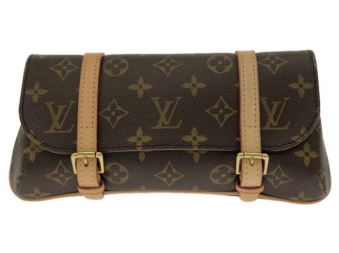Bolsa de cintura Louis Vuitton Monogram Pochette Marelle Marrom