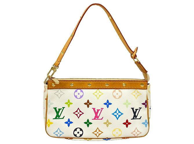 Louis Vuitton Monogram Multicolor Pochette Accessoires Weiß