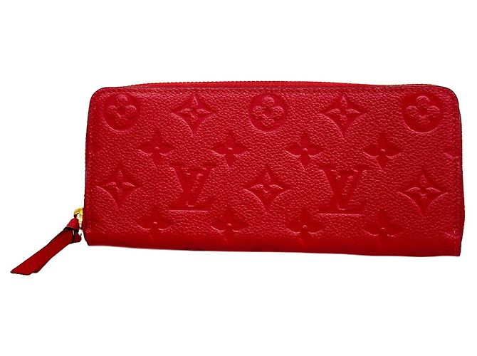 Louis Vuitton Monogram Empreinte Portefeuille Clemence Long Wallet Red