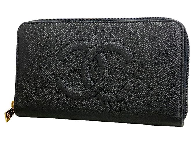 Cartera larga Chanel negra Negro