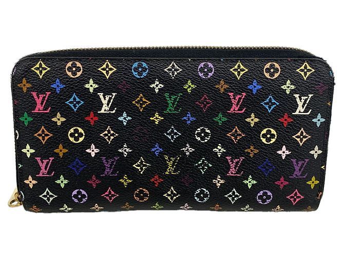 Portafoglio Zippy Louis Vuitton Monogram Multicolor Nero Rosso