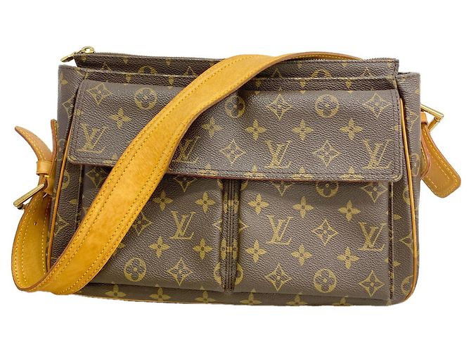 Borsa a tracolla Louis Vuitton Monogram Vivacite GM Marrone