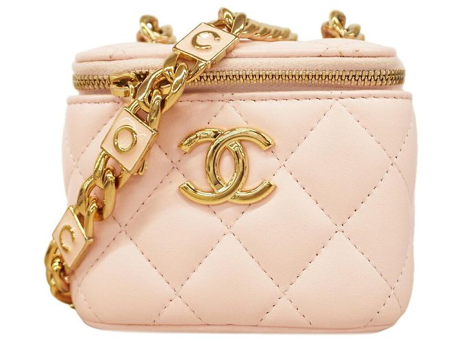 Bolsa de Ombro com Corrente Chanel Matelassé Rosa