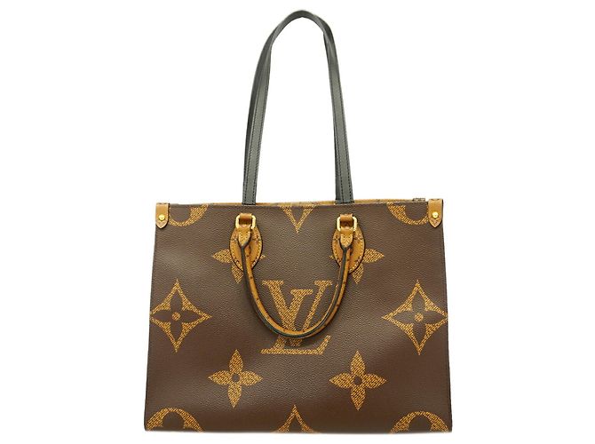 Borsa Tote Louis Vuitton Monogram Giant Reverse OnTheGo MM Marrone