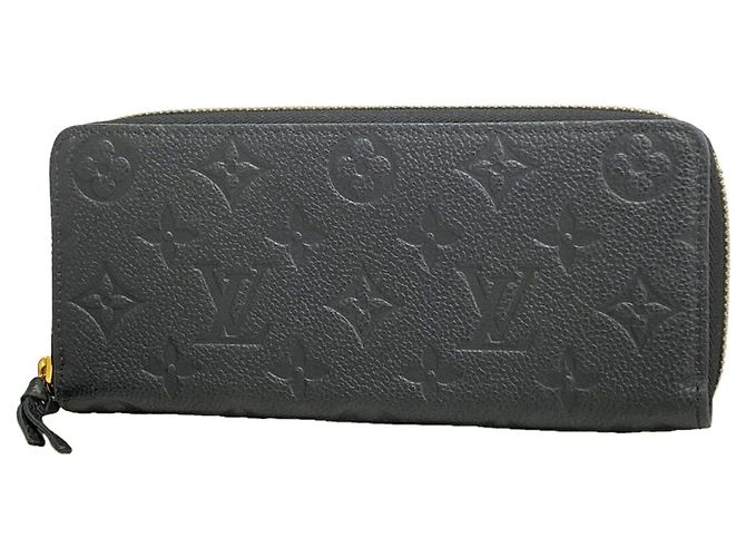 Louis Vuitton Monogram Empreinte Portefeuille Clemence Long Wallet Black