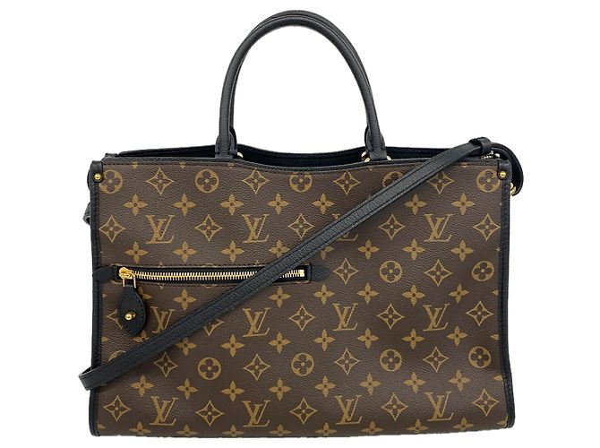Sac cabas Louis Vuitton Monogram Popincourt MM Marron Noir