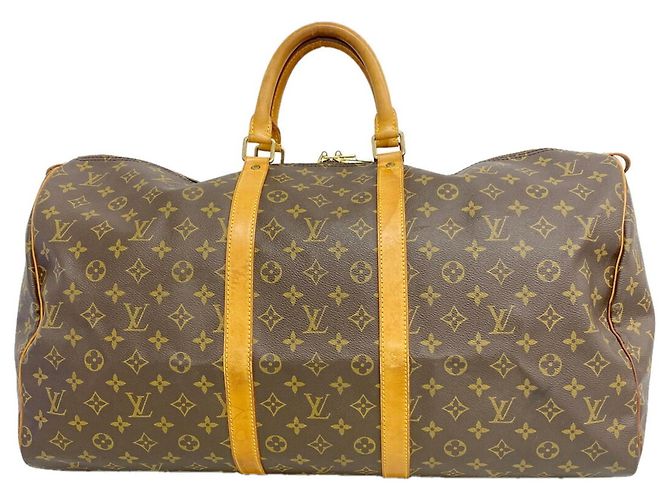 Louis Vuitton Boston Monogram Keepall 55 Castaño