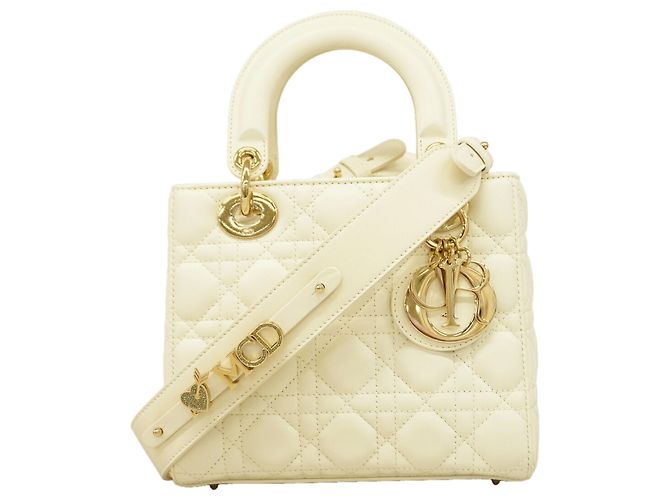 Christian Dior Cannage Lady Dior Handtasche Weiß