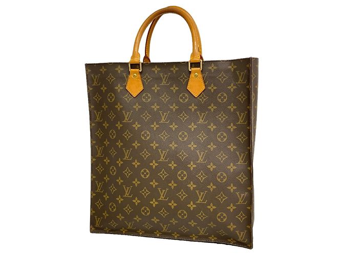 Saco Tote Monogram Louis Vuitton Sac Plat Marrom