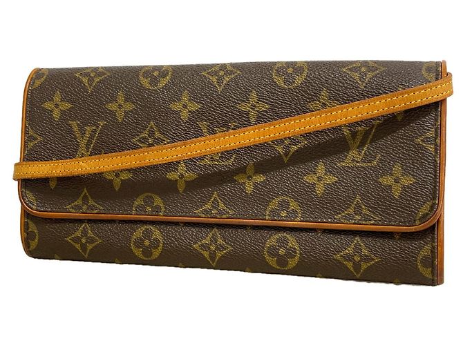 Borsa a tracolla Louis Vuitton Monogram Pochette Twin GM Marrone