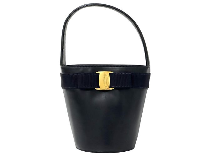 Borsa in pelle blu navy Salvatore Ferragamo
