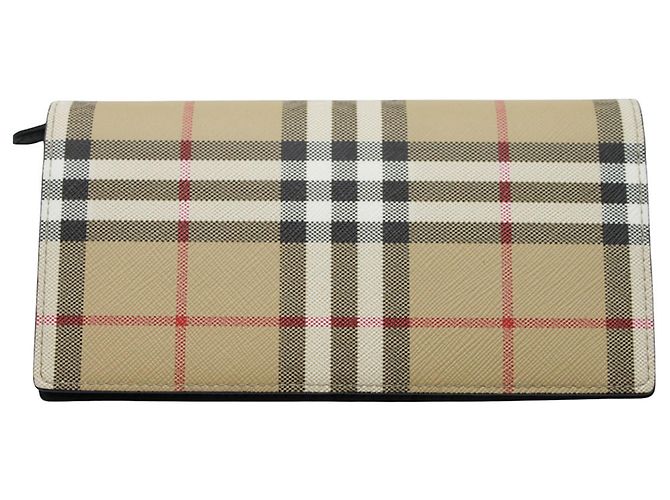 Cartera bi-fold Burberry de cuero marrón Castaño