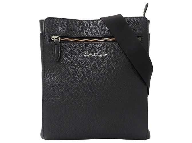 Borsa a tracolla in pelle nera Salvatore Ferragamo Nero