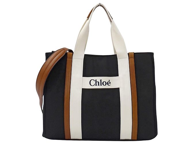 Borsa a tracolla e tote Chloé in tela nera Nero