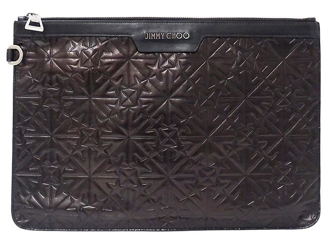 Jimmy Choo Clutch aus schwarzem Leder