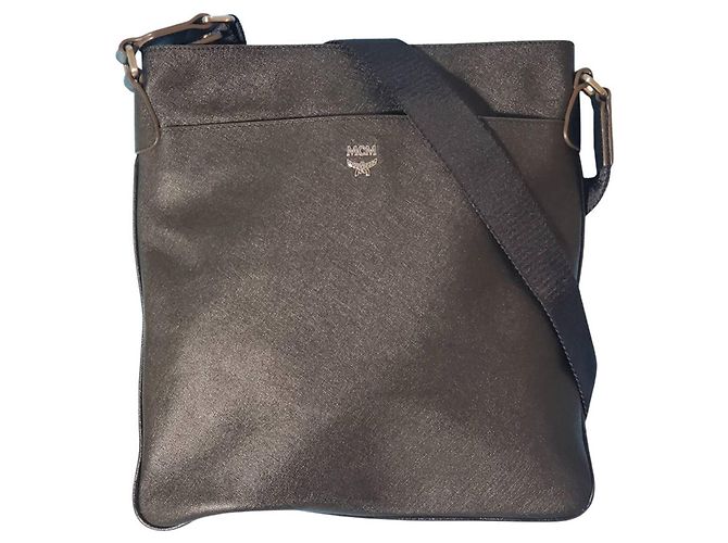 Borsa a tracolla MCM in pelle nera Nero