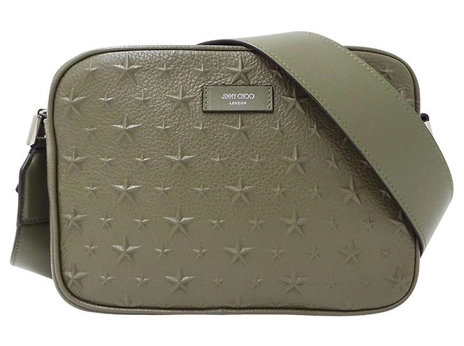 Bolsa de ombro em couro verde Jimmy Choo Caqui