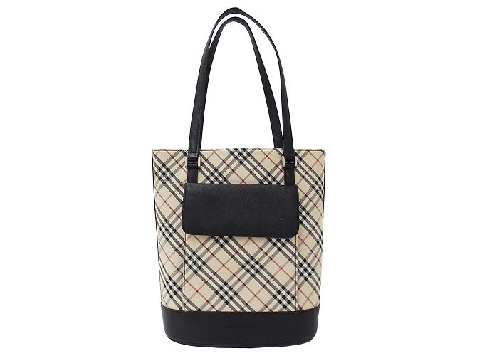 Saco Tote Burberry em lona bege
