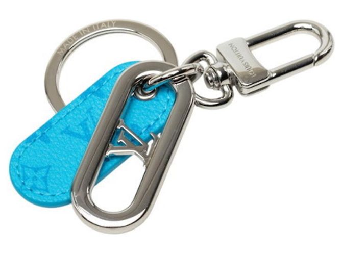 Louis Vuitton Keychain LV Signature Silvery Blue