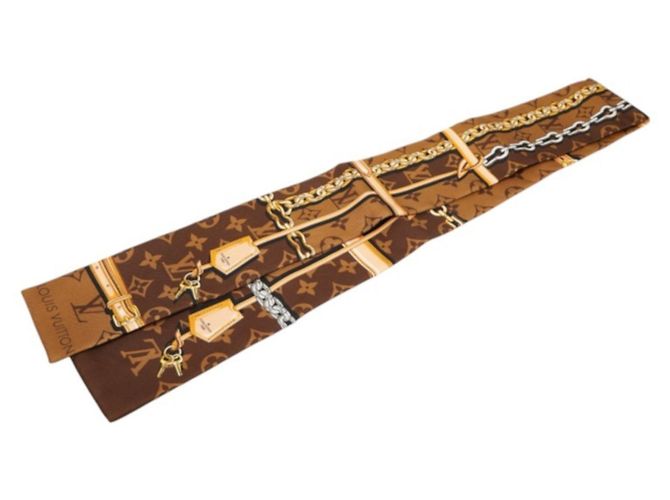Lenço Bandeau Louis Vuitton Monogram Confidential Marrom