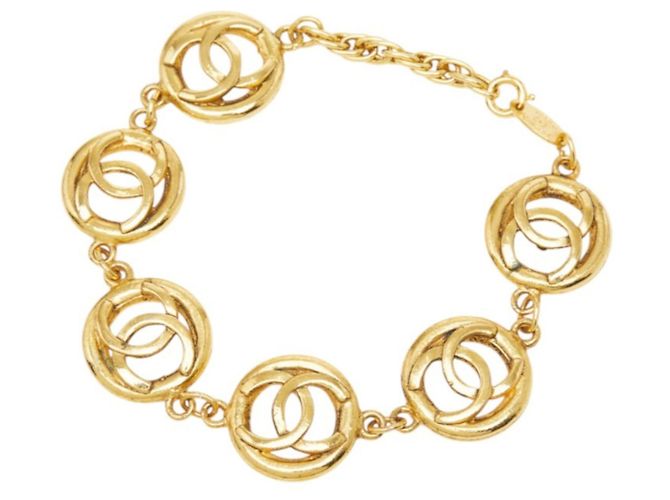 Bracciale a catena vintage Chanel Coco Mark D'oro