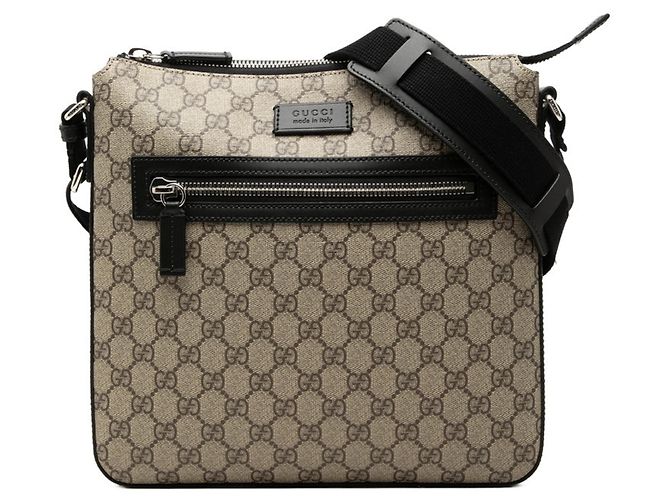 Borsa a tracolla Gucci GG Supreme Nero Beige