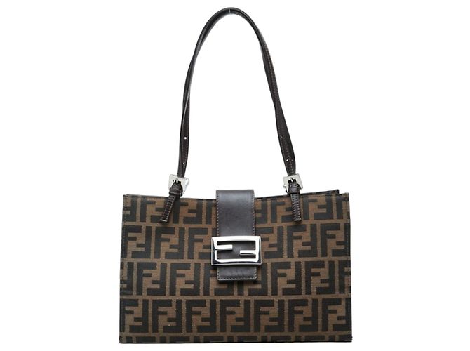Bolsa Fendi Zucca em lona e couro marrom