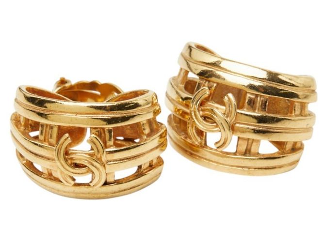 Timeless Orecchini a clip vintage Chanel Coco Mark D'oro