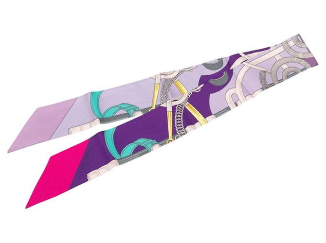 Hermès Carré Twilly Hermes Eperon d'or Multicolore Violet