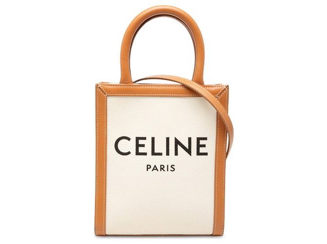 Céline Bolso Celine Mini Vertical Cabas Castaño