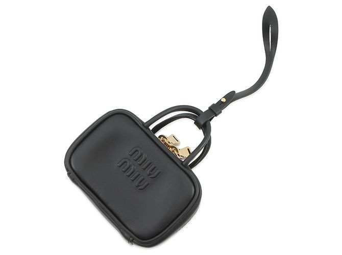 Miu Miu Micro Leather Handbag Charm Noir