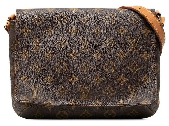 Borsa a spalla corta Louis Vuitton Musette Tango Marrone