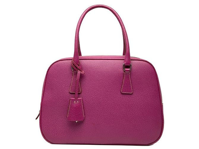 Sac à main Prada avec plaque logo triangle Rose