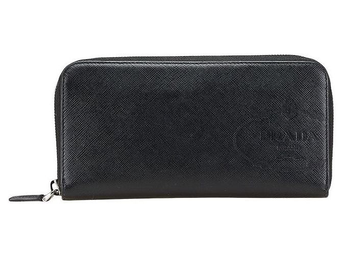 Portafoglio lungo Prada Saffiano Nero
