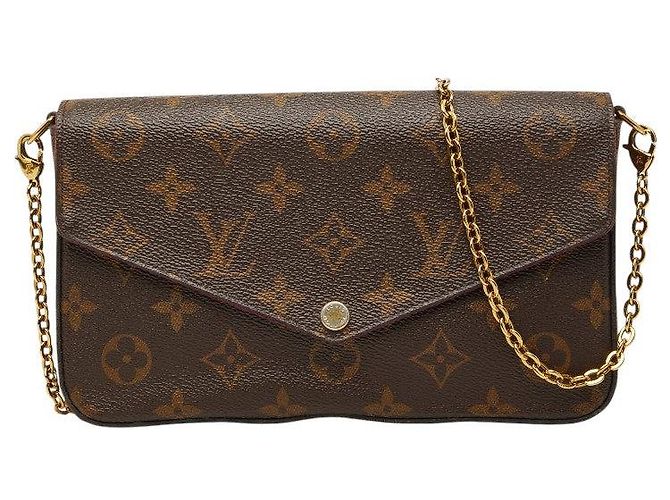 Borsa a tracolla Louis Vuitton Pochette Felicie Marrone