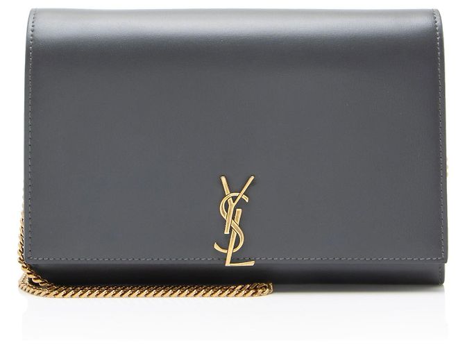Autre Marque Cartera con cadena Saint Laurent de piel de becerro lisa Monogram Cassandre
