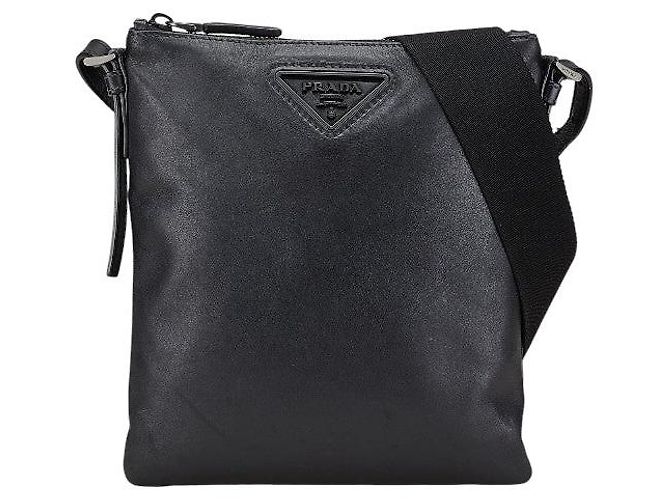 Sac bandoulière Prada avec logo triangle Noir