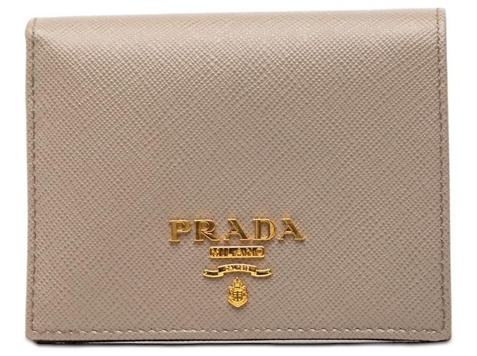 Cartera Prada Saffiano Bi-fold Gris