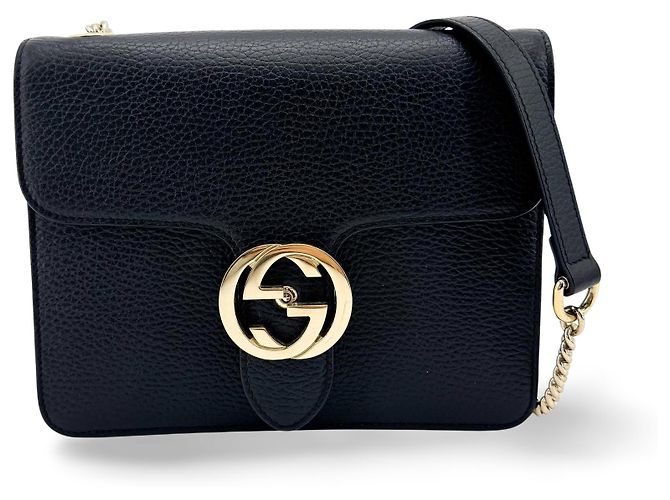 Gucci Interlocking Leather Small Nero
