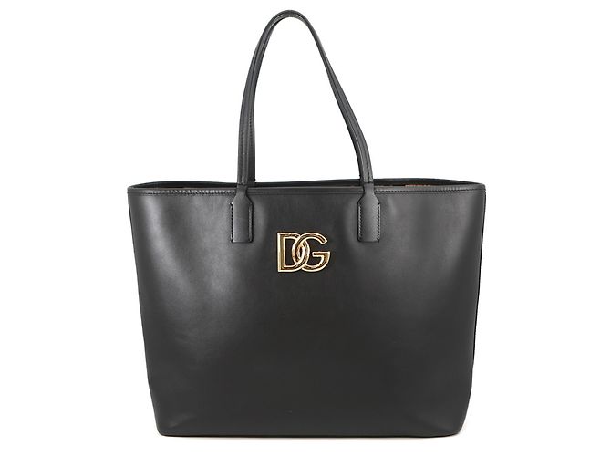 Saco Tote em couro FEFE Medium Dolce & Gabbana Preto